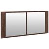 vidaXL LED Mirror Cabinet Brown oak Engineered wood 39.4 x 4.7 x 17.7 in
