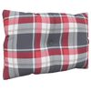 vidaXL Pallet Cushion Set of 3 Red check pattern 100% Polyester Standard