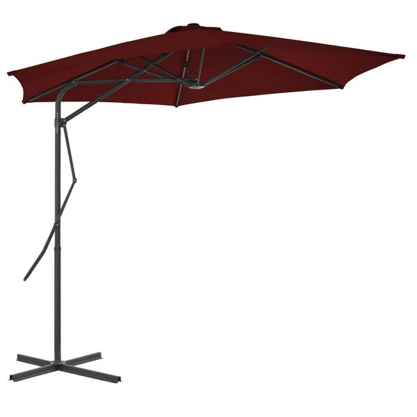vidaXL Garden Parasol Bordeaux Red Fabric Medium Rotatable