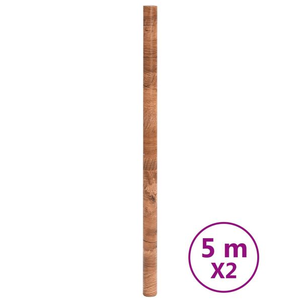 vidaXL Furniture Stickers Self-Adhesive Wooden Look 35.4x196.9" PVC
