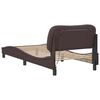 vidaXL Bed Frame Dark Brown Polyester, Metal, Solid Pine Wood, Plywood