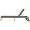 vidaXL Sunlounger Brown Polyethylene rattan, powder-coated steel