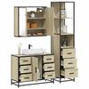 vidaXL Bathroom Furniture Set Sonoma Oak Engineered Wood, Metal Medium