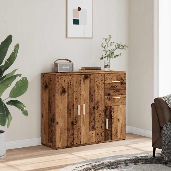 vidaXL Sideboard Old wood Engineered wood and iron Sideboard Rectangular