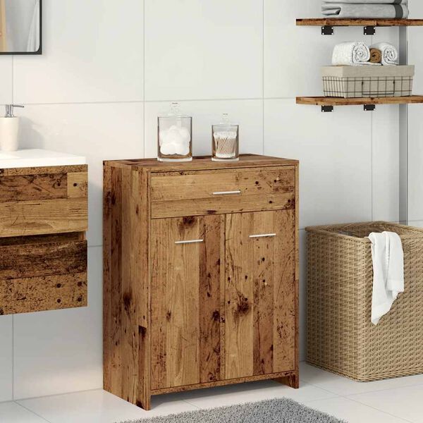 vidaXL Bathroom Cabinet Old Wood 23.6x13.0x31.5" Engineered Wood