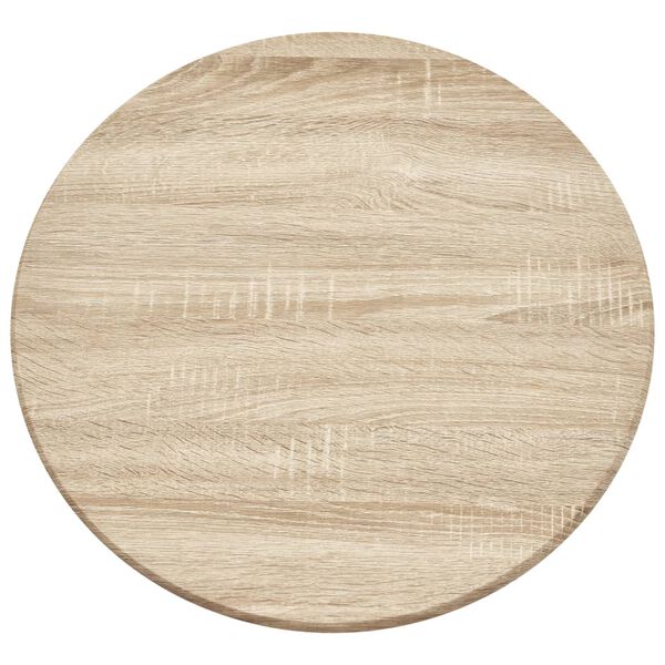 vidaXL Bar Table Oak and Black MDF with PVC coating and powder-coated metal