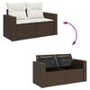 vidaXL Garden Sofa Set Brown PE Rattan 9 Piece Modular Garden Sofa Set