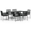 vidaXL Garden Dining Set Black and Light Grey