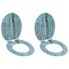 vidaXL WC Toilet Seats 2 pcs with Soft Close Lids MDF Old Wood Design (2x143931)