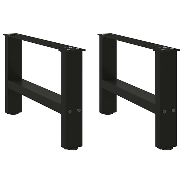vidaXL Coffee Table Leg Set of 2 Black Powder-coated steel