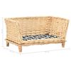 vidaXL Dog Basket Natural, Black, White Willow, Cotton, Polyester