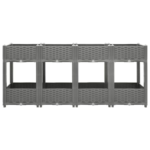 vidaXL Raised Bed Light grey Polypropylene Large Durable Raised Bed