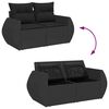 vidaXL Garden Sofa Set with Cushion 9 pcs Black Synthetic: Poly Rattan