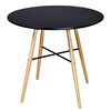 vidaXL Kitchen Table Matte black MDF top, solid beech wood legs