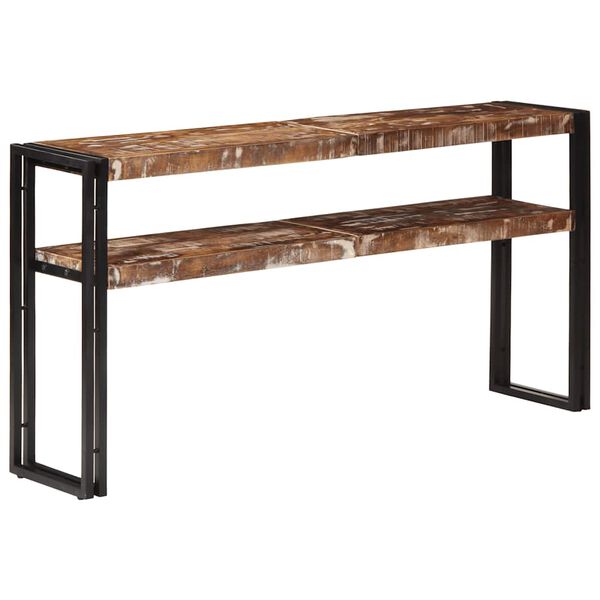 vidaXL Console Table Natural wood with black iron