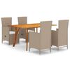 vidaXL 5 Piece Patio Dining Set Beige