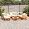 vidaXL Garden Sofa Set Wax brown and cream