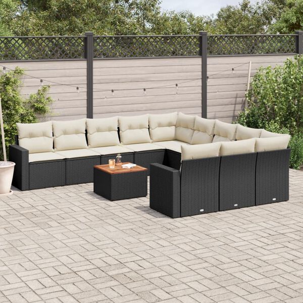 vidaXL Garden Sofa Set Black