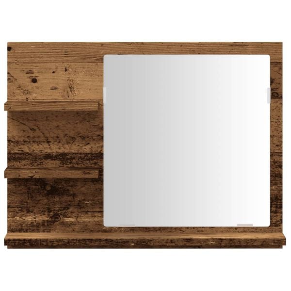 vidaXL Bathroom Mirror Cabinet Old wood Engineered wood, glass