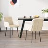 vidaXL Dining Chair Set of 2 Cream Velvet (100% polyester), metal, plywood