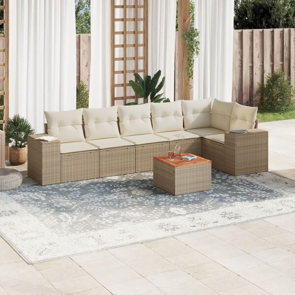 vidaXL Garden Sofa Set Beige
