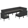vidaXL Garden Lounge Set Black