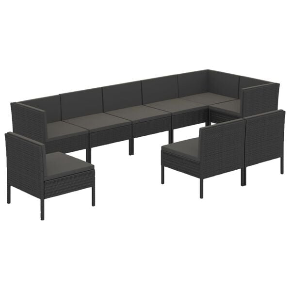 vidaXL Garden Lounge Set Black