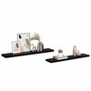 vidaXL Wall Shelf Set of 2 High gloss black Honeycomb MDF, metal Large