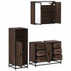 vidaXL Bathroom Furniture Set Brown oak Engineered wood, metal, glass