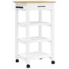 vidaXL Kitchen Trolley MONZA 18.9"x15.7"x34.8" Solid Wood Pine