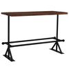 vidaXL Bar Table Dark Brown Solid Reclaimed Wood Large Footrest