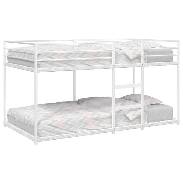 vidaXL Bunk Bed White Steel, mesh fabric 100 x 78.7 in mattress size