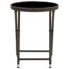 vidaXL Tea Table Brown PE Rattan Medium Foldable Folding Table Round