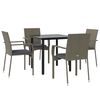vidaXL Garden Dining Set Black and grey