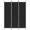 vidaXL 3-Panel Room Divider Black 59.1"x78.7" Fabric