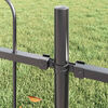 vidaXL Garden Fence 7 pcs Grey 39.04 x 4.92 ft Powder-coated Steel