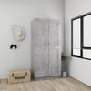 vidaXL Wardrobe Concrete Grey Engineered Wood Compact Wardrobe