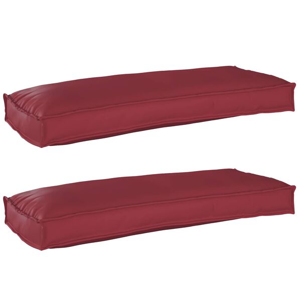 vidaXL Pallet Cushion Set 2 pcs Wine Red 39.37 x 15.75 x 3.15 in
