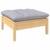 vidaXL Garden Lounge Set Grey, Natural wood Solid pine wood, 100% polyester