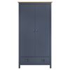 vidaXL Wardrobe Grey and Honey Brown Solid Pine Wood 35.0 x 19.7 x 66.9 in