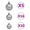 vidaXL Artificial Pre-lit Christmas Tree with Ball Set Green 70.9" PET