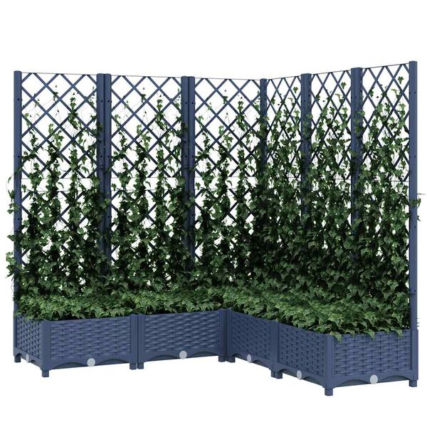 vidaXL Garden Planter Blue Grey PP (polypropylene) Large Planters