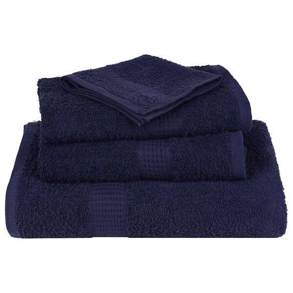 vidaXL Bath Towel Set of 10 Navy Blue 100% Cotton Extra Large