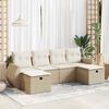 vidaXL Garden Sofa Set Beige PE Rattan 6 Piece Set Modular