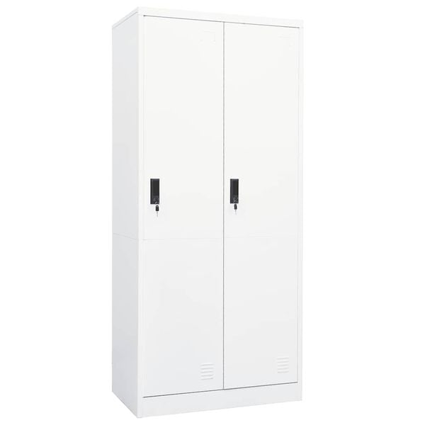vidaXL Wardrobe White Steel Large Wardrobe Rectangular Modern