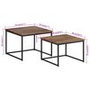 vidaXL Nesting Coffee Table Set of 2 Grey Solid Teak wood, Metal Small