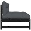 vidaXL Middle Sofa Black Solid pine wood Middle sofa size Modular