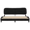 vidaXL Bed Frame Black Polyester, Metal, Solid Pine Wood, Plywood
