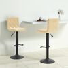 vidaXL Bar Stool Set of 2 Cream Velvet, Steel Standard Swivel
