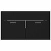 vidaXL Bathroom Furniture Set Black Engineered Wood, Acrylic Medium